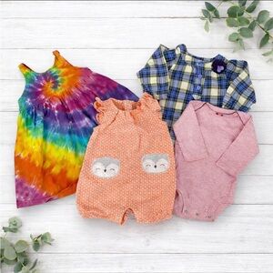 Baby Girl 4-Piece Clothing Bundle 3-9 Month